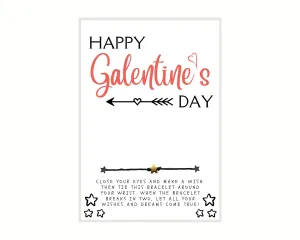 Happy Galenitne's Day, Galentines Day Gift, Galentine Wish Bracelet, Gal Pal Friend Wish Bracelet, Galentine Party Favor, Celebrate Friendship, Bestie Wish Bracelet, Make A Wish, Galentine's Day Gift