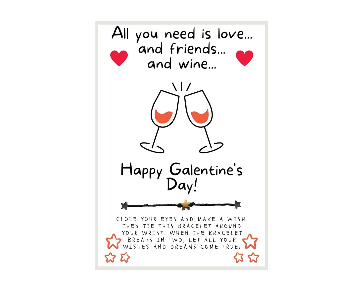 Happy Galentine's Day Wish, Wish Bracelet, Gal Pal Friend Wish Bracelet, Galentine Party Favor, Celebrate Friendship, Valentine's Day Gift, Bestie Wish Bracelet, Make A Wish, Galentine's Day Gift