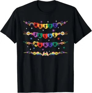 Happy Pride Month Friendship Bracelets LGBT Gay Lesbian T-Shirt