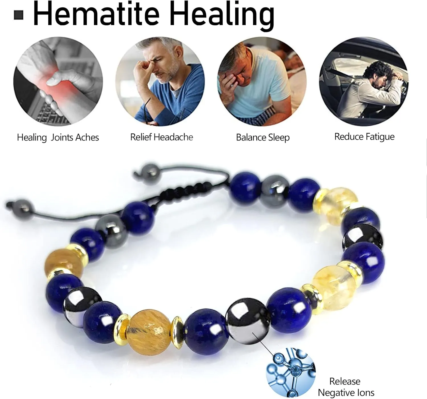 Hematite Bracelet Triple Protection Bracelet