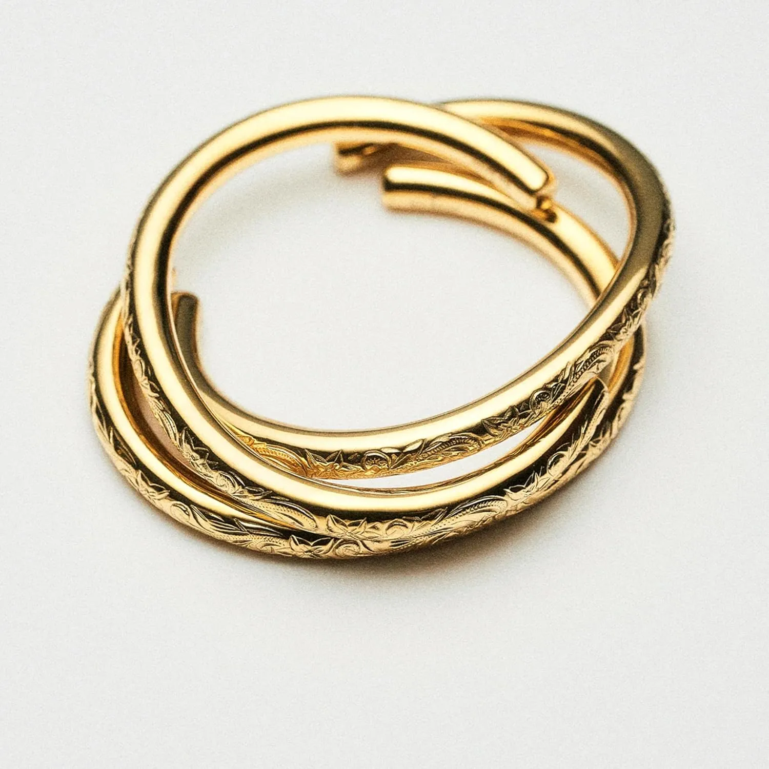 Hey Harper Gold Cuff Bracelet - Bangle Trendy Chunky Non Tarnish Gold Cute Stackable Waterproof Bracelet - Gift for Women - Simple Minimalist Unique Statement Jewelry