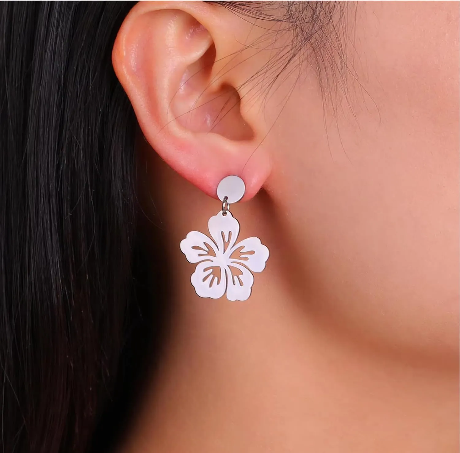 Hibiscus Earrings Hawaiian Earrings for Women Hawaiian Jewelry Hibiscus Dangle Earrings for Women Jewelry Gift Flower