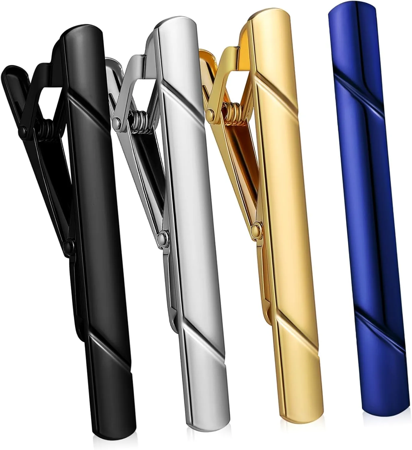 Homoyoyo 4pcs Tie Pin Clips Men's Tie Clips Set Elegant Suit Accessories for Men