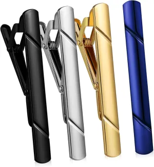 Homoyoyo 4pcs Tie Pin Clips Men's Tie Clips Set Elegant Suit Accessories for Men