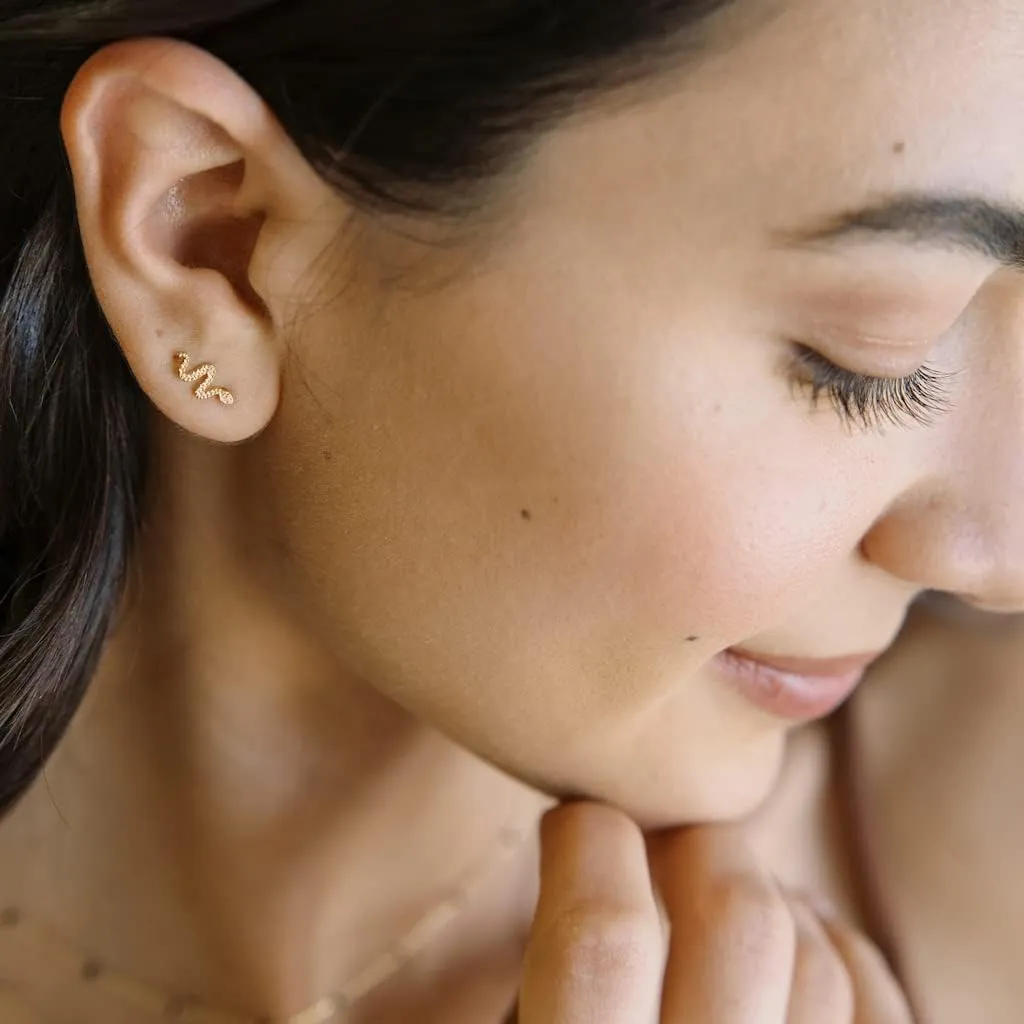 HONEYCAT Mini Snake Studs in Gold, Rose Gold, or Silver | Minimalist, Delicate Jewelry