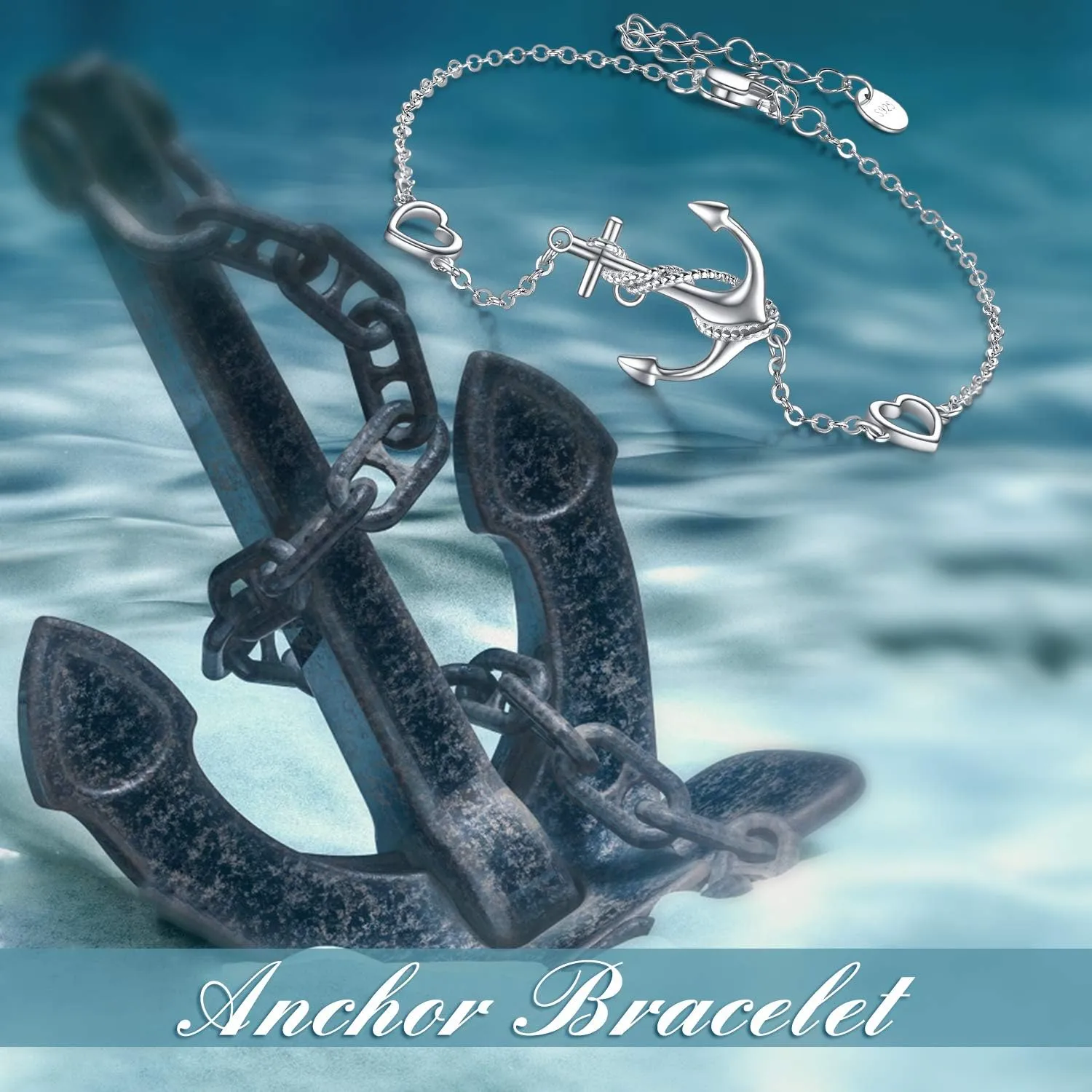 Horse/Clover/Anchor/Penguin/Sea Turtle/Infinity/Starfish/Cross/Daisy/Mermaid/Ladybug/Axolotl Bracelets for Women Sterling Silver Jewelry Adjustable Chain Bracelet Jewelry Gifts for Women