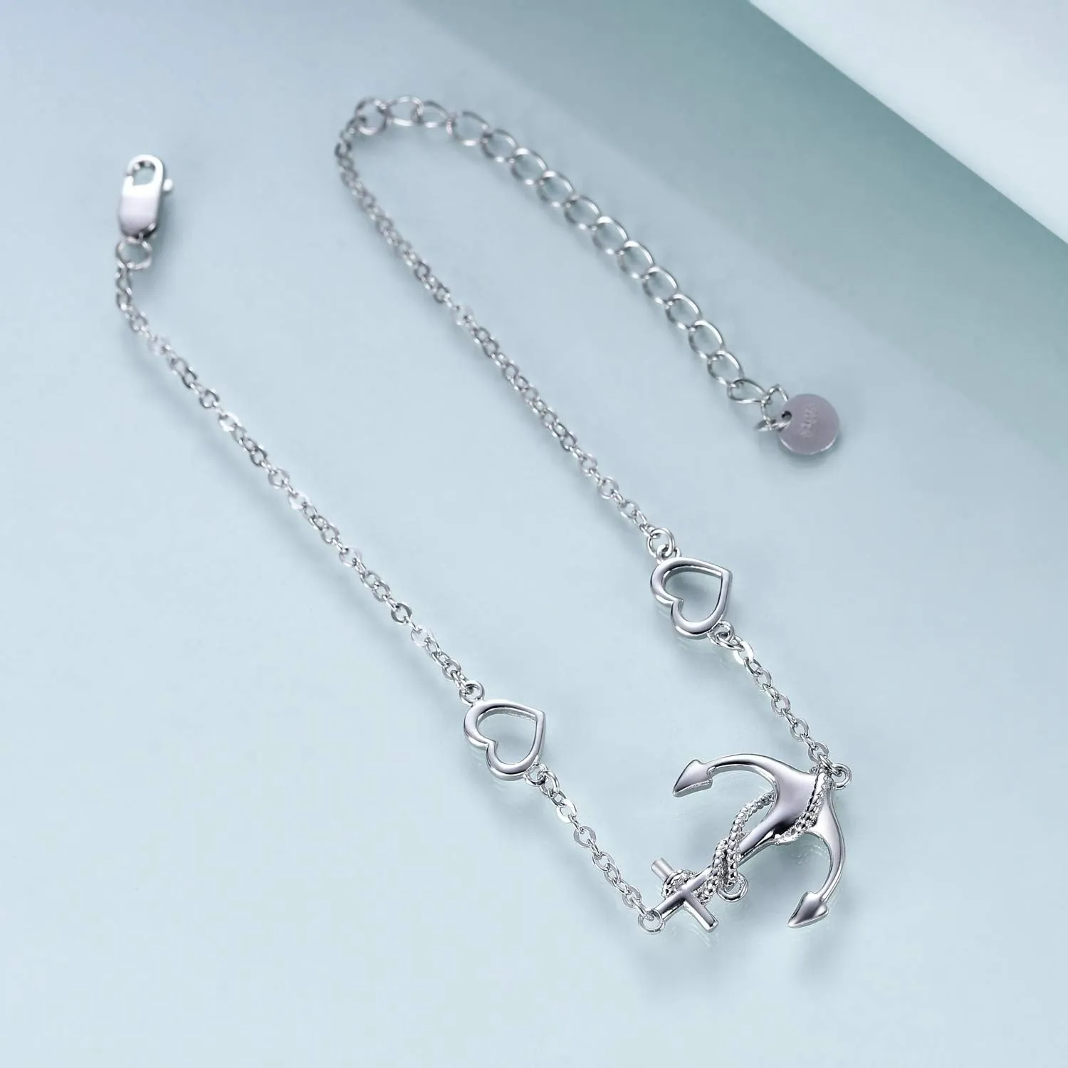 Horse/Clover/Anchor/Penguin/Sea Turtle/Infinity/Starfish/Cross/Daisy/Mermaid/Ladybug/Axolotl Bracelets for Women Sterling Silver Jewelry Adjustable Chain Bracelet Jewelry Gifts for Women