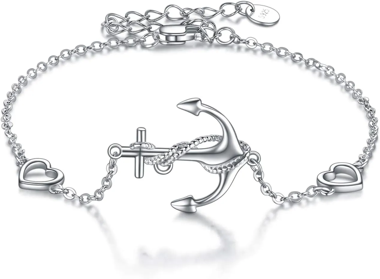 Horse/Clover/Anchor/Penguin/Sea Turtle/Infinity/Starfish/Cross/Daisy/Mermaid/Ladybug/Axolotl Bracelets for Women Sterling Silver Jewelry Adjustable Chain Bracelet Jewelry Gifts for Women