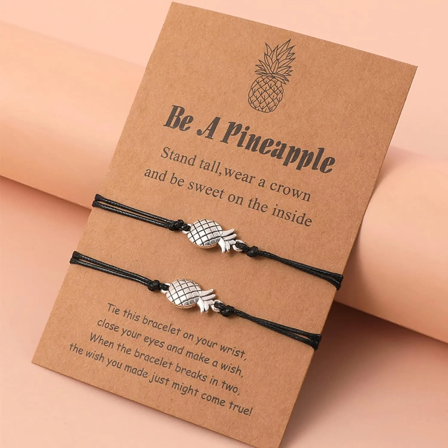 HUASAI 2Pcs Pineapple Bracelet for Women Pineapple Gifts BFF Friendship Bracelets Gift