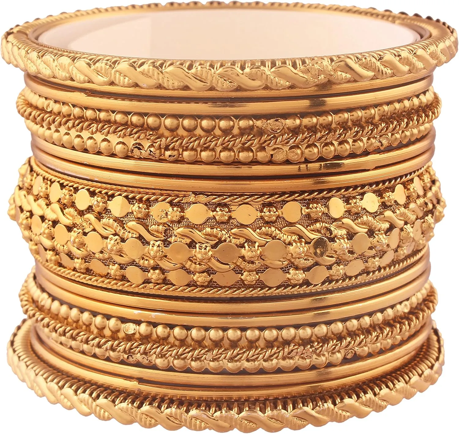 I Jewels Traditional Gold Plated Bangles for Women (ADB154)
