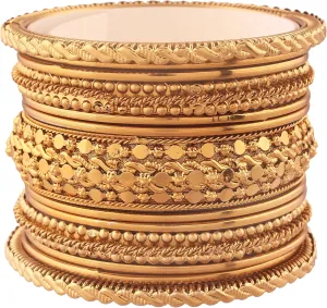 I Jewels Traditional Gold Plated Bangles for Women (ADB154)