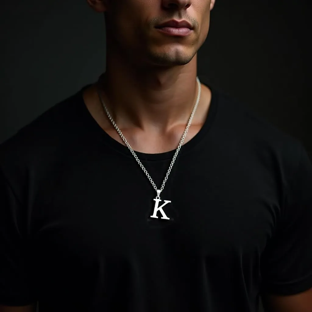 Initial Necklace for Men Women 14K Gold Plated Stainless Steel 26 Capital Letters Pendant Necklace 3.5mm Cuban Chain Necklaces Minimalist Jewelry