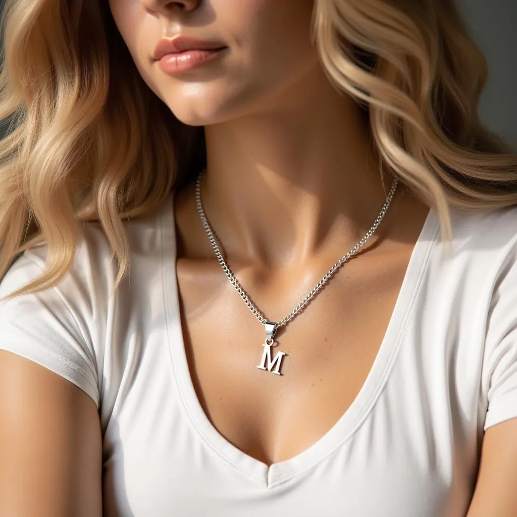 Initial Necklace for Men Women 14K Gold Plated Stainless Steel 26 Capital Letters Pendant Necklace 3.5mm Cuban Chain Necklaces Minimalist Jewelry