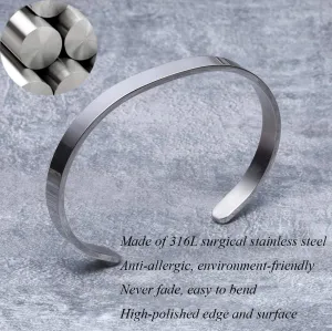 Inspirational Bracelets Stainless Steel Cuff Bangle Gifts for Women -Motivational Mantra Quote Inspirational Jewelry for Friendship Encouragement
