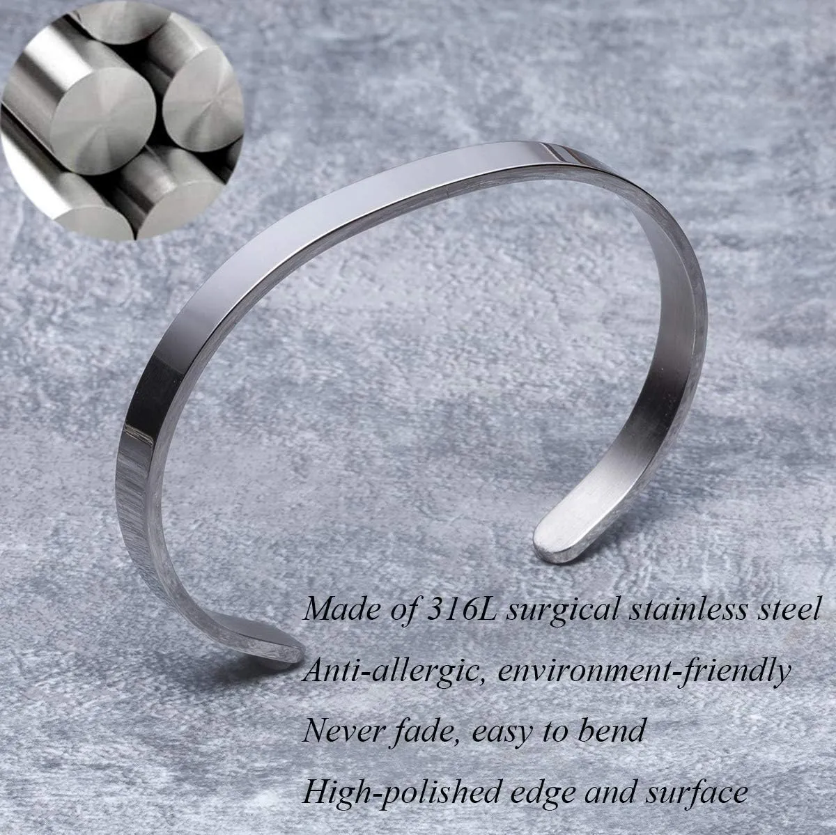 Inspirational Bracelets Stainless Steel Cuff Bangle Gifts for Women -Motivational Mantra Quote Inspirational Jewelry for Friendship Encouragement