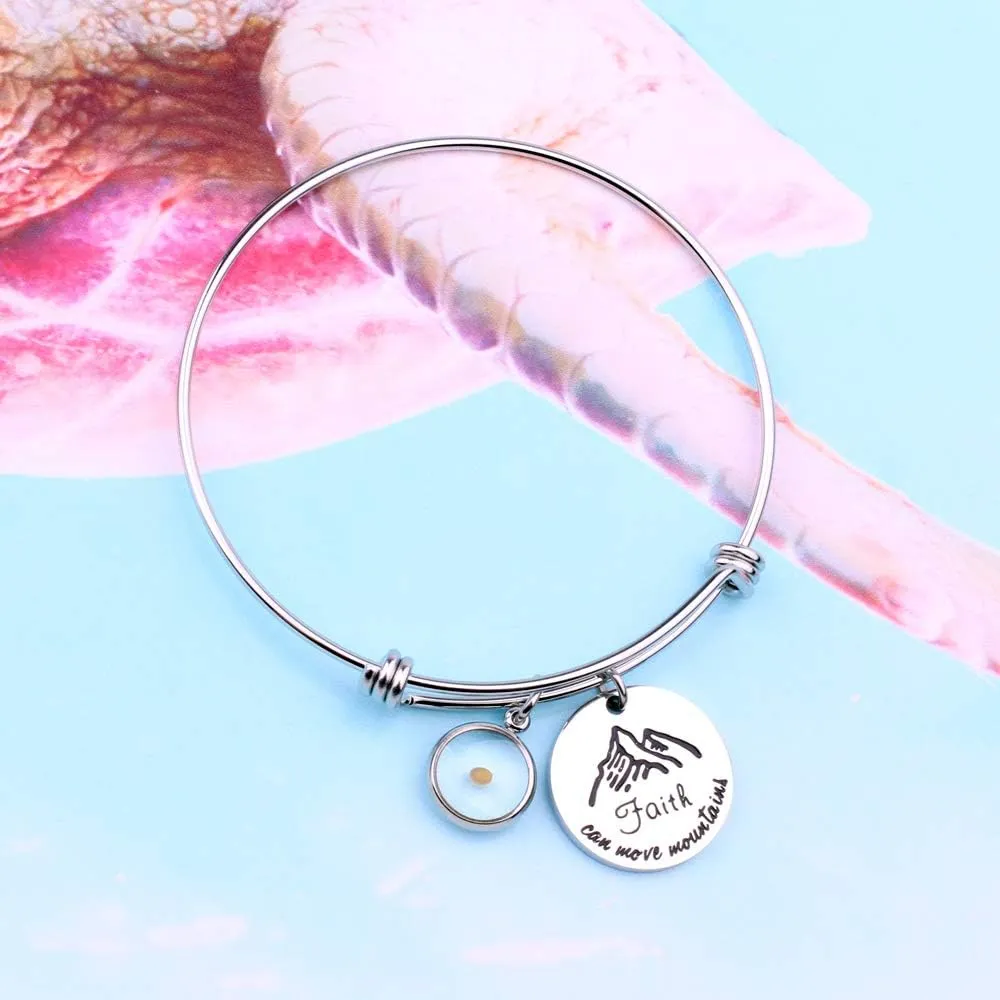 Inspirational Faith Gift Mustard Seed Jewelry Christian Gifts Faith Bracelets for Women Teen-Girls