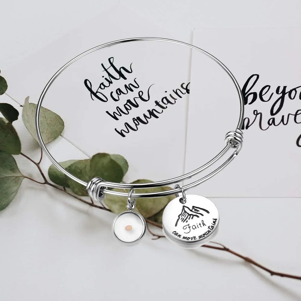 Inspirational Faith Gift Mustard Seed Jewelry Christian Gifts Faith Bracelets for Women Teen-Girls
