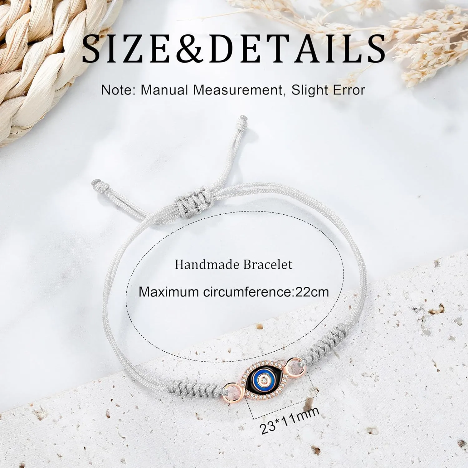 JENDEAR SHINE Rope Bracelet for Women, Hand Braided Rope Chain Adjustable, Birthday Friendship Graduation Gift for Women Girls Sisters Friends