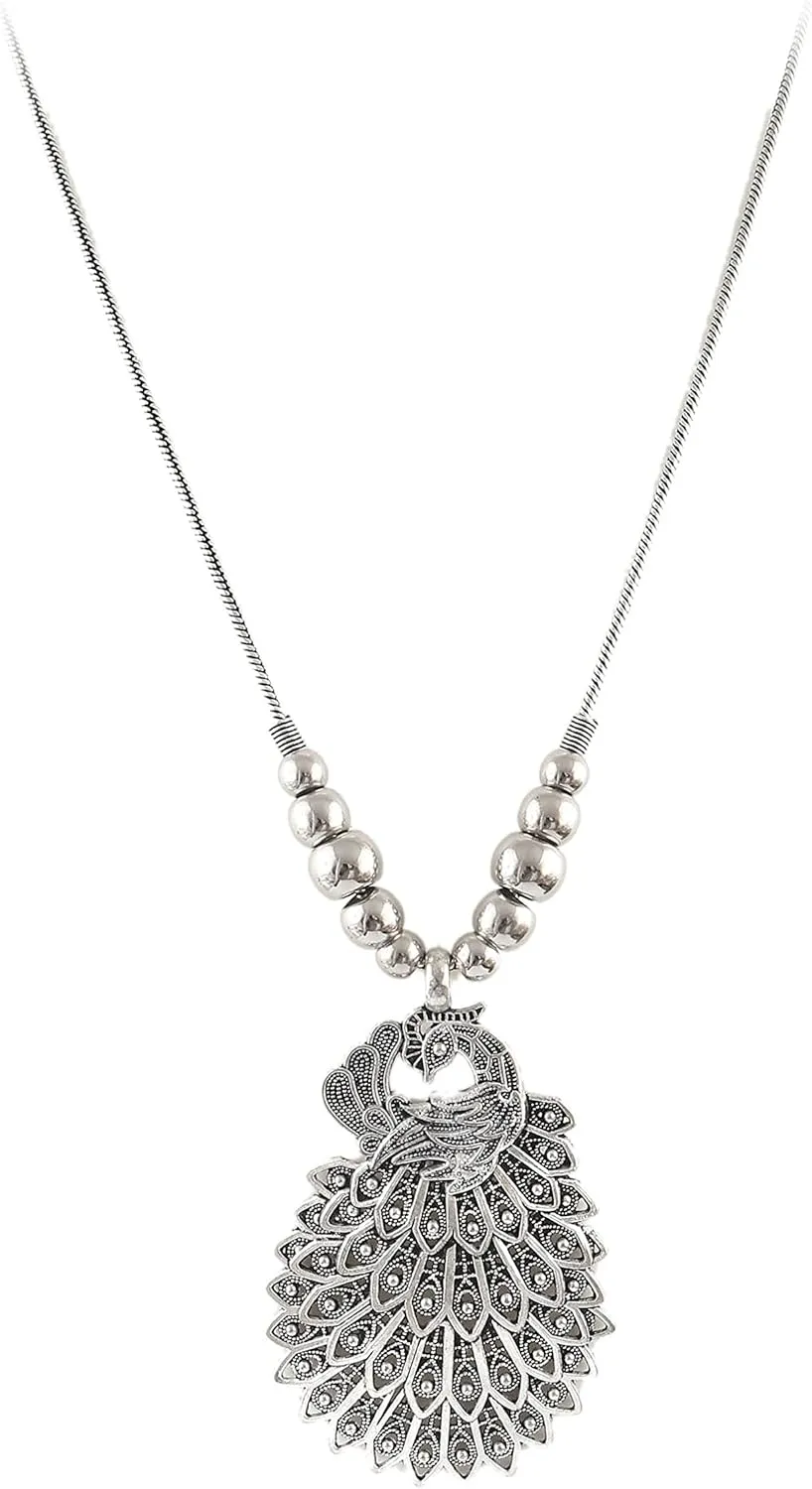 JewarHaat Indian Wedding Party Style Oxidised Silver Necklace for Women