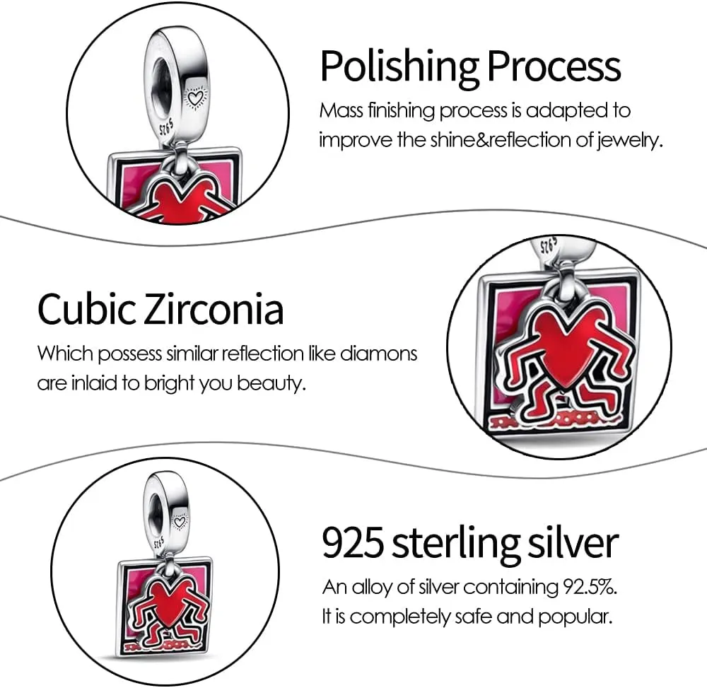 Jewelry Man Cartoon Animals Charms 925 Sterling Silver with Cubic Zirconia for Women Bracelets and Necklaces,Christmas Mother for Women