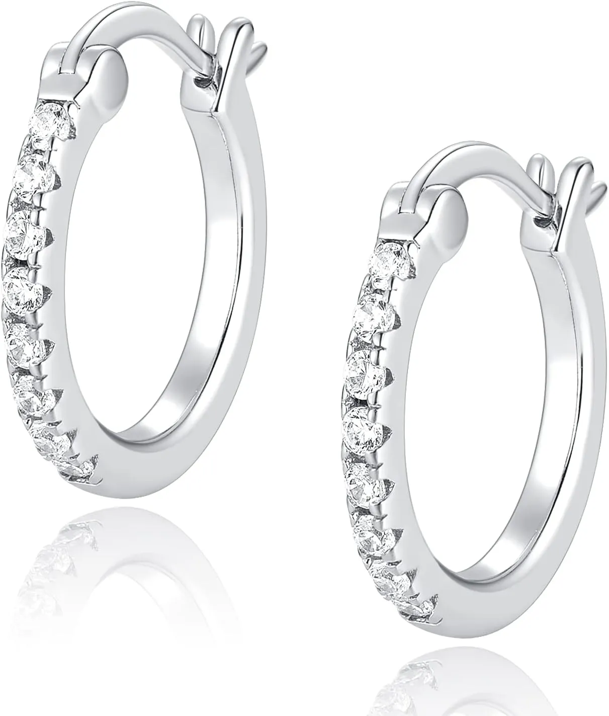 Jewlpire 14K Gold Hoop Earrings with 925 Sterling Silver Post Hypoallergenic Lightweight Small Hoop Earrings for Women 15mm 20mm Huggie Earrings