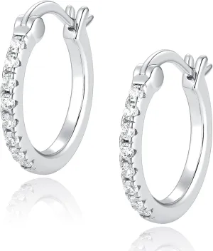 Jewlpire 14K Gold Hoop Earrings with 925 Sterling Silver Post Hypoallergenic Lightweight Small Hoop Earrings for Women 15mm 20mm Huggie Earrings