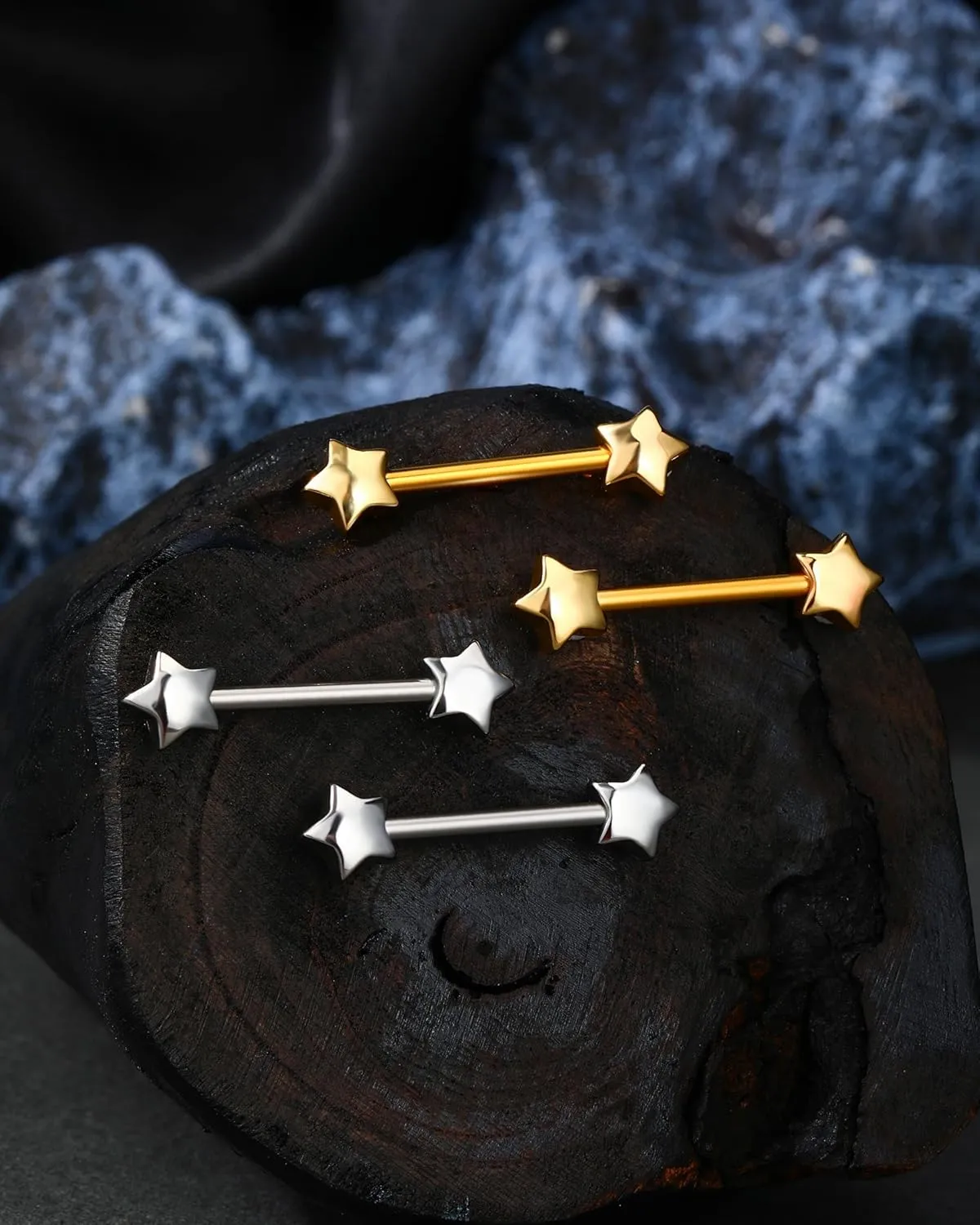 Jewseen 14G Dainty Star Nipple Rings Surgical Steel Nipple Piercing Jewelry Gold Nipple Ring Nipple Barbell Nipple Piercing Nipple Jewelry