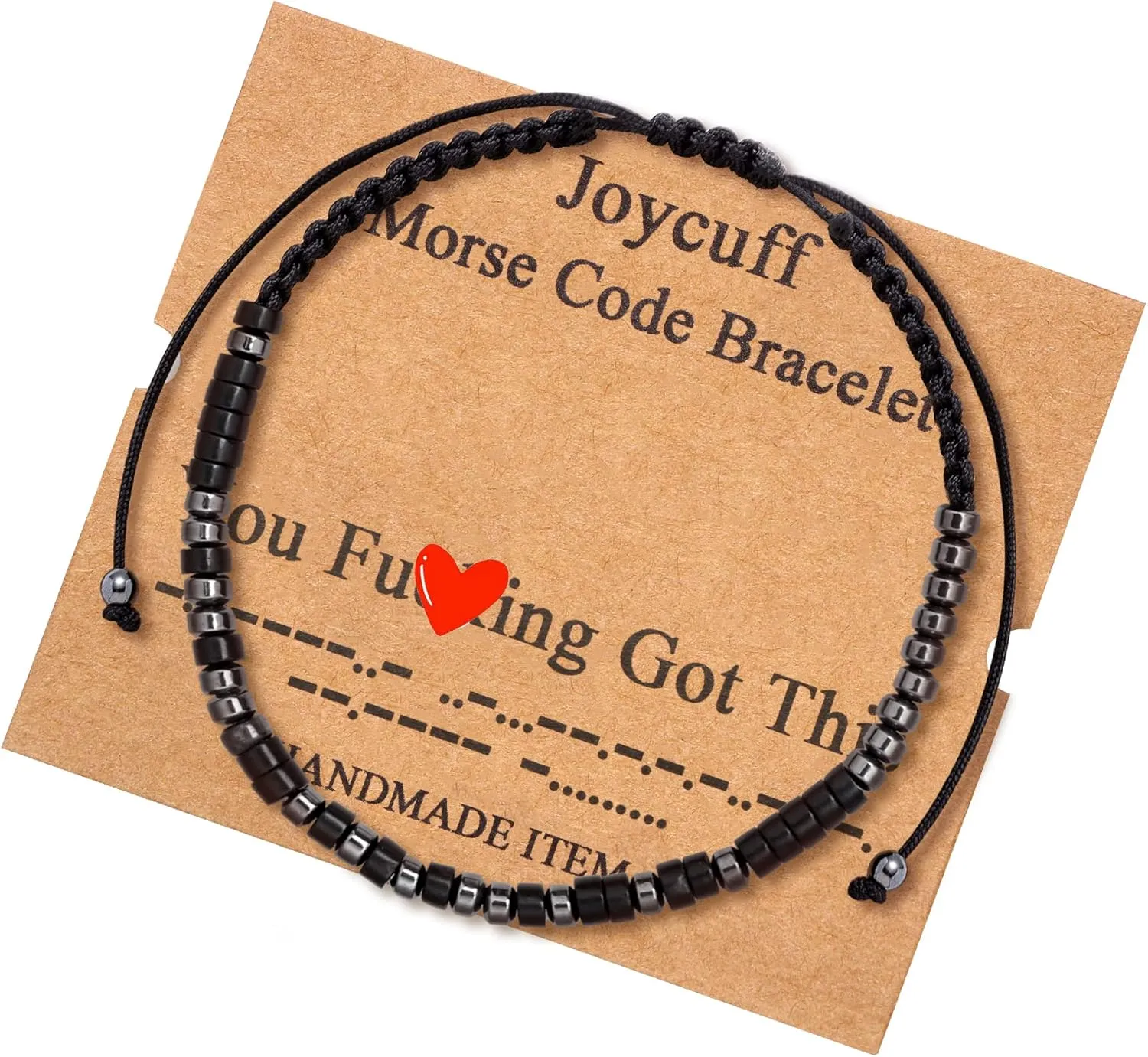 JoycuFF Morse Code Bracelets for Women Men Gifts for Her Him Mom Dad Daughter Sister Best Friend Funny Inspirational Bracelets for Women Jewelry Adjustable Silk Beaded Wrap Bracelet