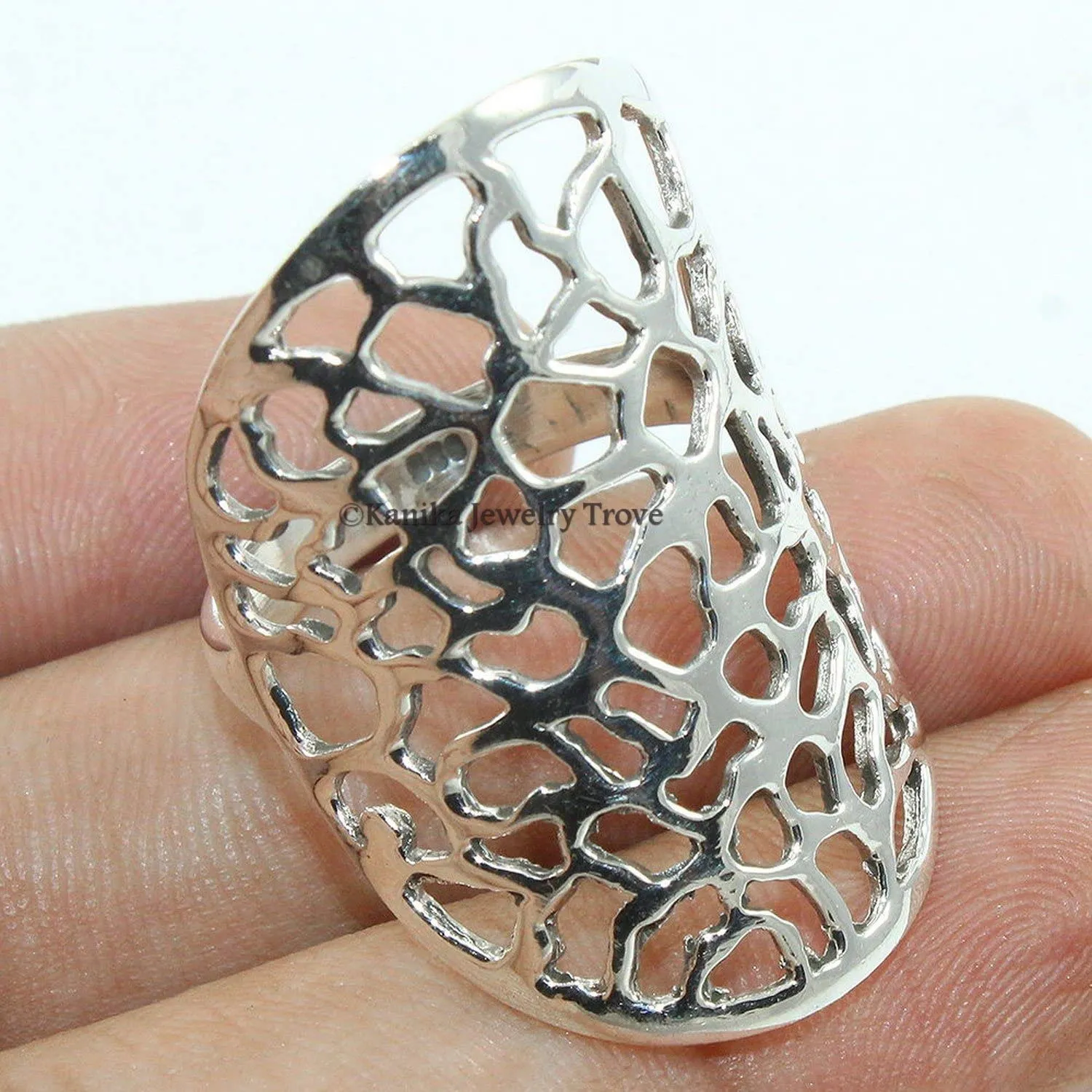 Kanika Jewelry Trove 925 Sterling Silver Handmade Statement Ring for Women & Girl