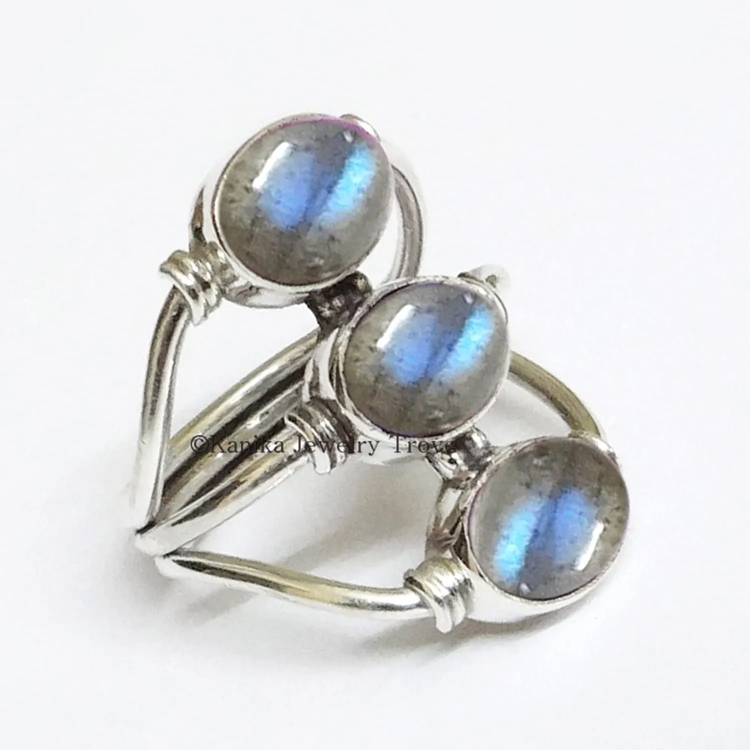 Kanika Jewelry Trove 925 Sterling Silver Labradorite Handmade Statement Ring for Women & Girl