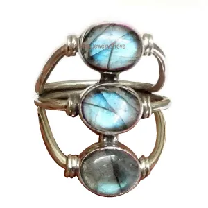Kanika Jewelry Trove 925 Sterling Silver Labradorite Handmade Statement Ring for Women & Girl