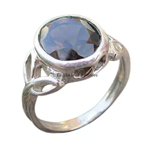 Kanika Jewelry Trove 925 Sterling Silver Smoky Quartz Handmade Ring Bands for Women & Girl