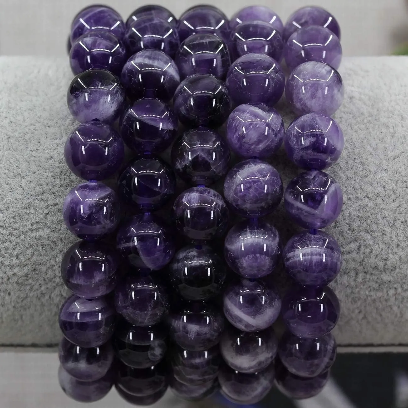 Keleny Gem Semi Precious Gemstones 10mm Round Beads Stone Crystal Stretch Bracelets Unisex
