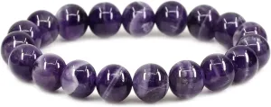 Keleny Gem Semi Precious Gemstones 10mm Round Beads Stone Crystal Stretch Bracelets Unisex