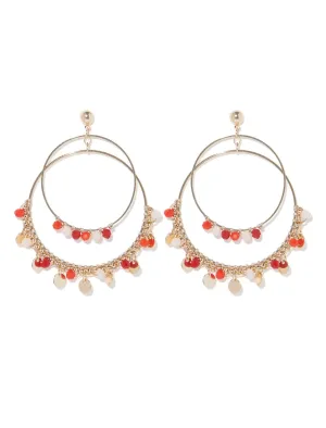 Kira Large Multi Beaded Hoop Earrings
