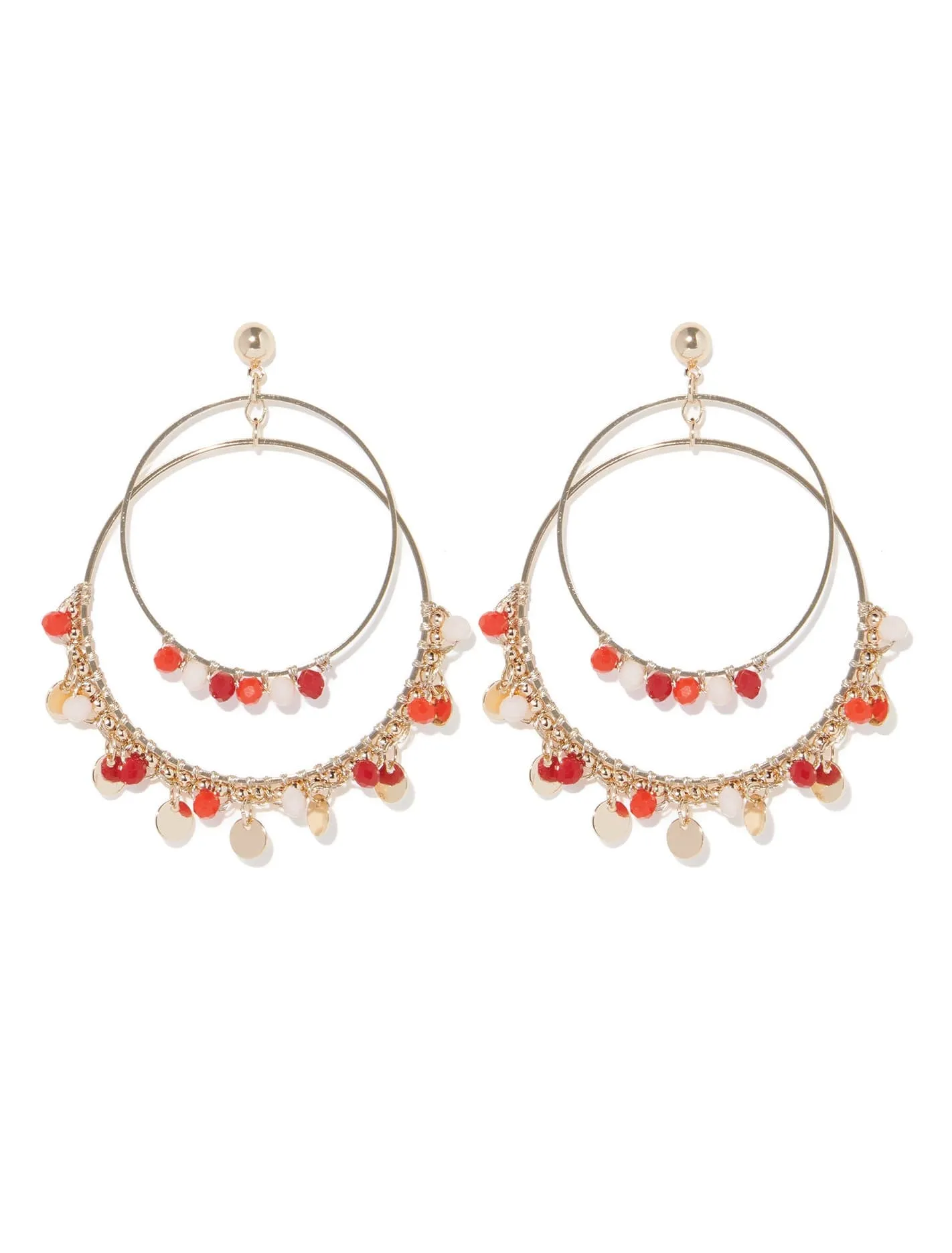 Kira Large Multi Beaded Hoop Earrings
