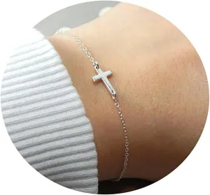 Kyerlyn 14K Gold Plated Handmade Dainty Dot Bracelet Cute Thin Everyday Bracelets for Women Men Size 6.5" 2" Extender