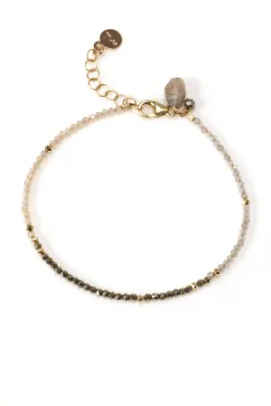 Labradorite, Pyrite and Zircon Bracelet