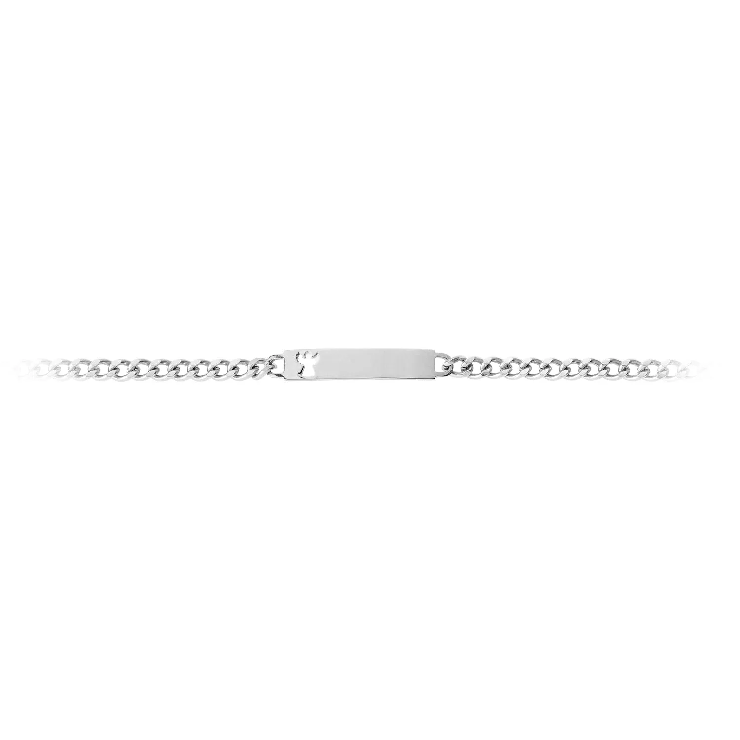 Ladies ID Bracelet with Pierced Angel Cutout