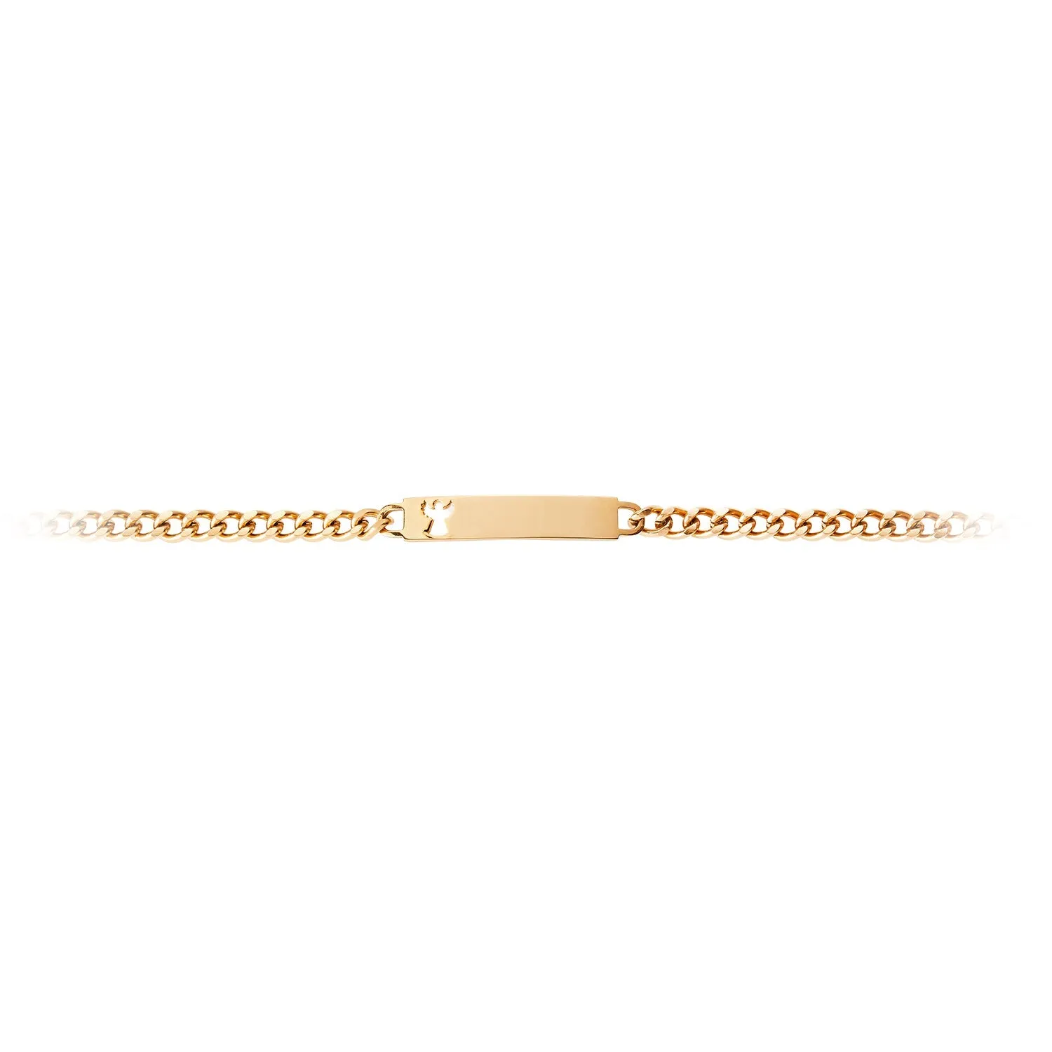 Ladies ID Bracelet with Pierced Angel Cutout