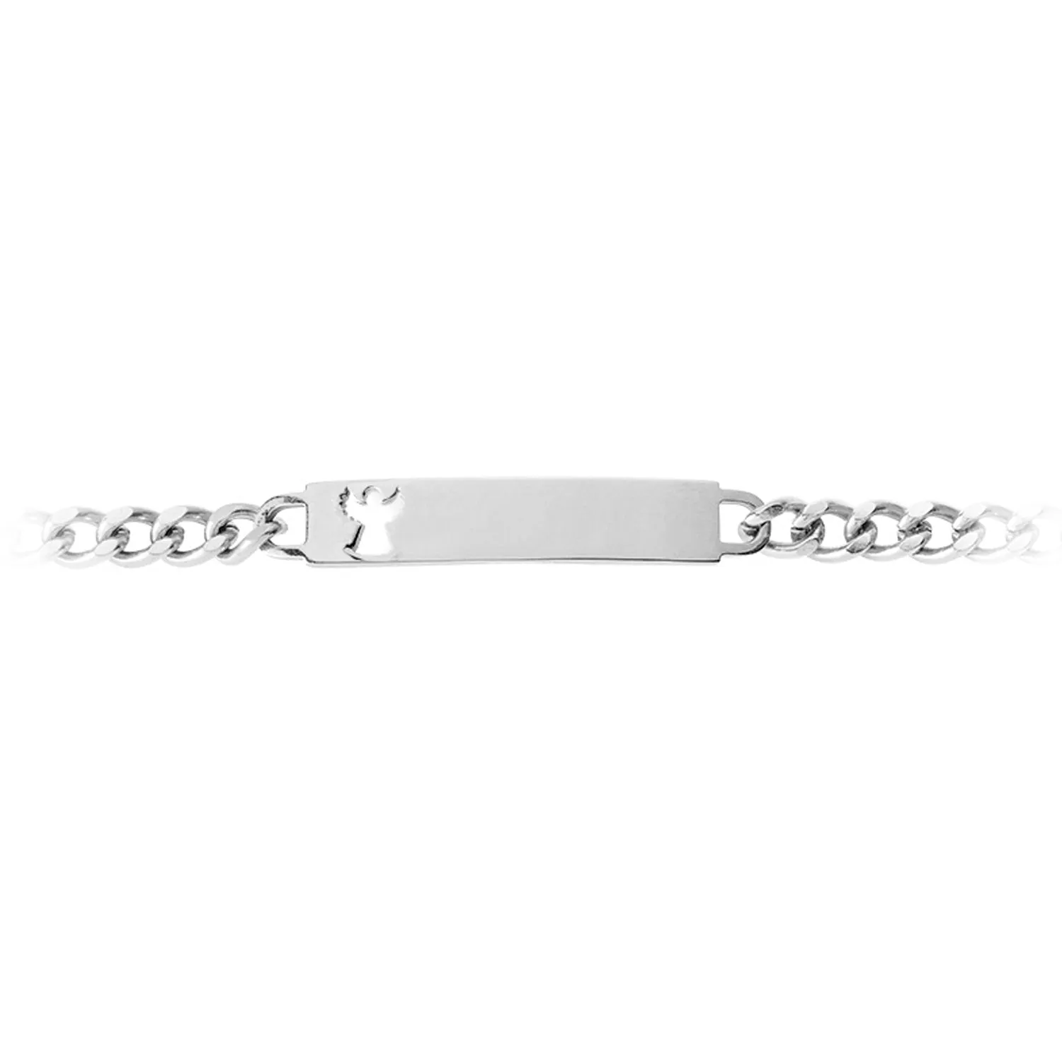 Ladies ID Bracelet with Pierced Angel Cutout