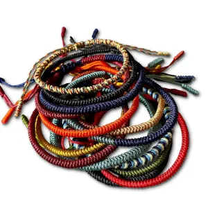 LADY Wan 3 Pcs Handmade Tibetan Bracelets for Men Lucky Rope Knots for Protection