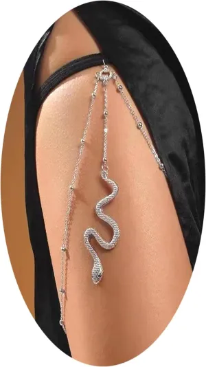 Leg Chain for Women Elastic Snake Thigh Chain Summer Boho Beach Leg Body Chain Teen Girls Holiday Bikini Jewelry