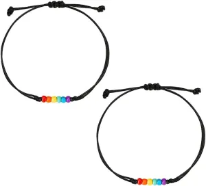 LGBT Gay Pride 2 Pack Handmade Wish Bracelets Love Is Love Card Bracelet Love Forever