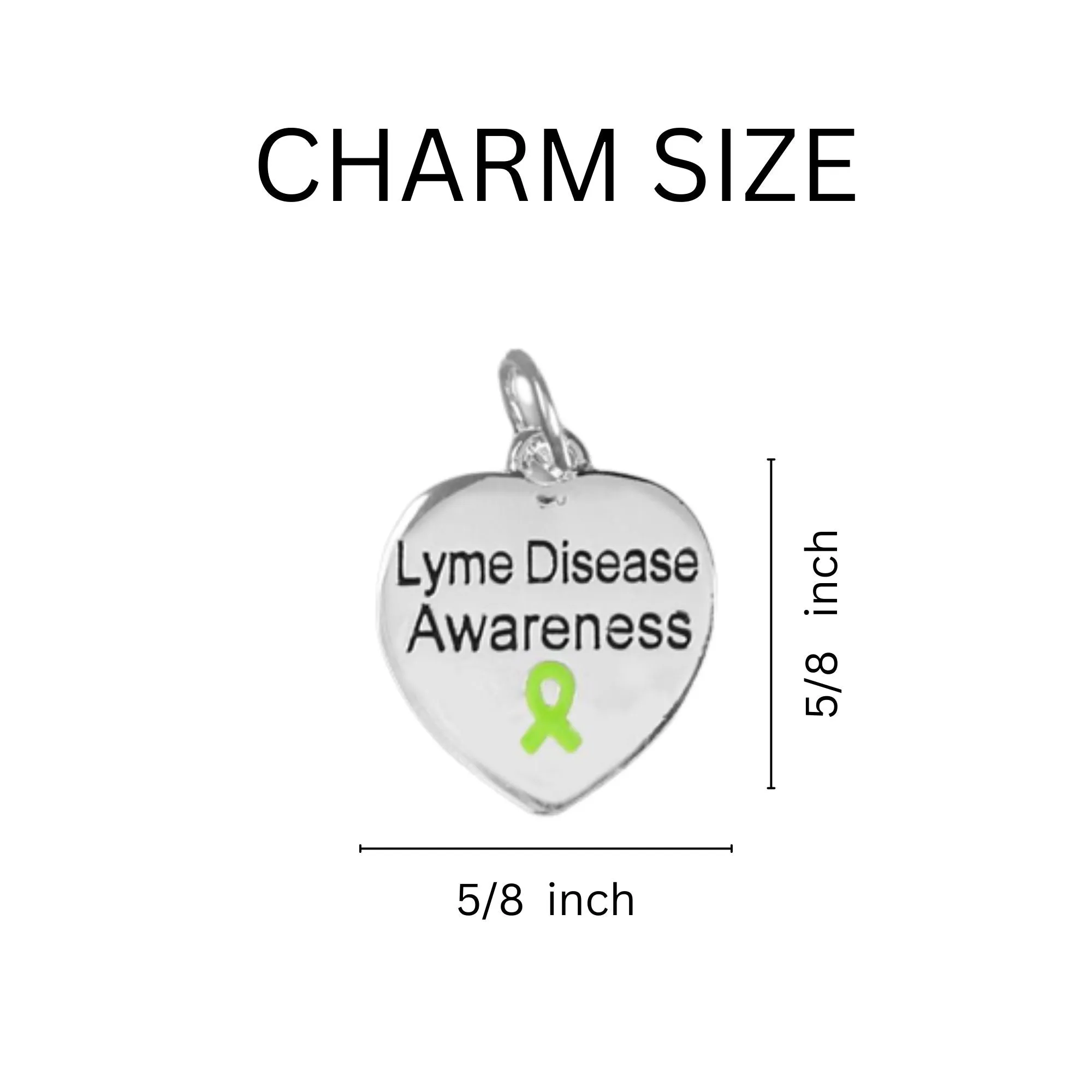 Lime Green Ribbon Lyme Disease Awareness Retractable Charm Bracelets