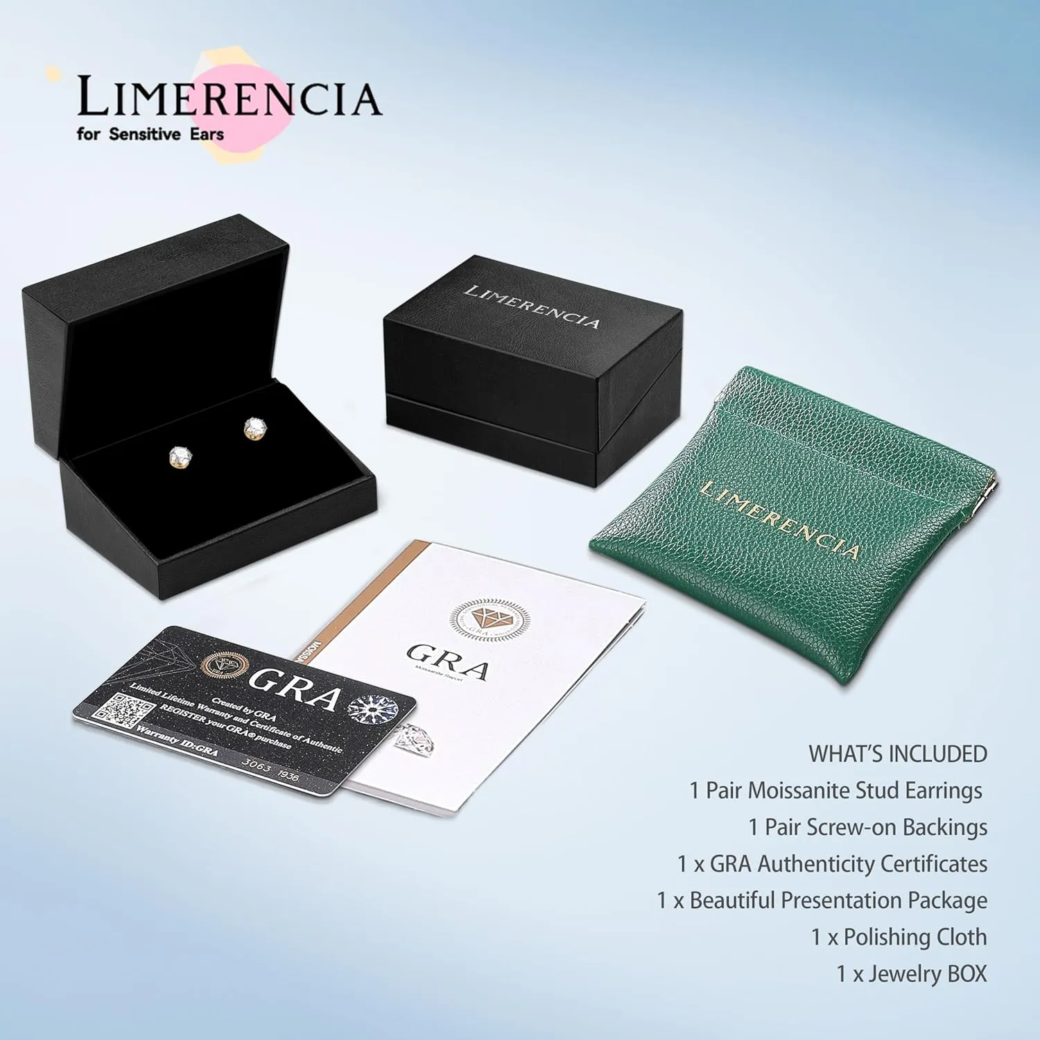 Limerencia Moissanite Titanium Screw Back Stud Earrings, 0.2CT-1.6CT Hypoallergenic F136 Implant Grade Titanium Flat Back Earrings D Color VVS1 Clarity Jewelry Gifts for Sensitive Ears Women Men