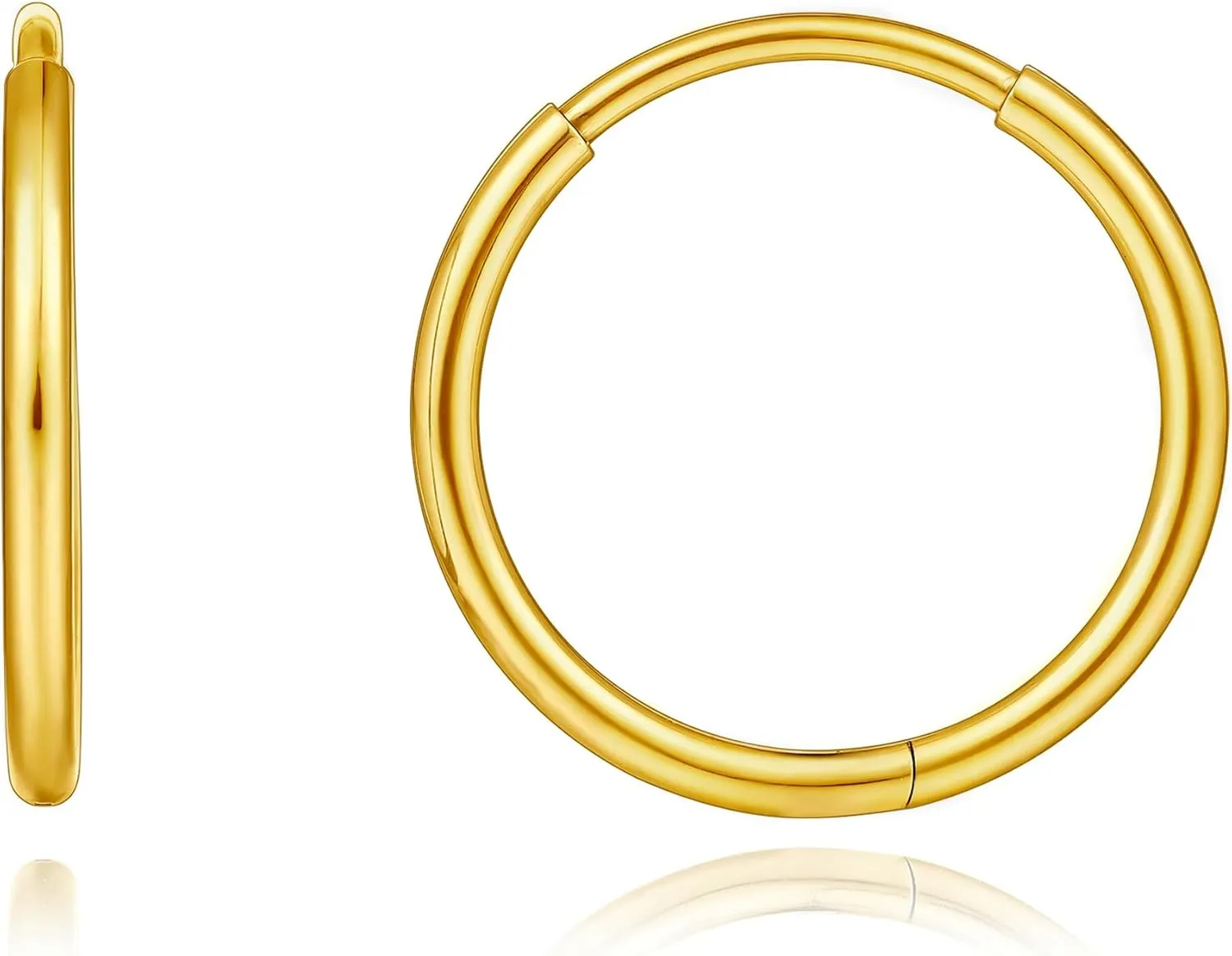 Limerencia Titanium Hoop Earrings for Women,Hypoallergenic G23 Implant Grade Pure Titanium Huggie Lightweight Hoop Earrings for Women Men Sensitive Ears
