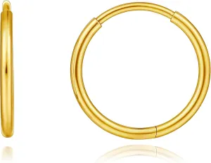 Limerencia Titanium Hoop Earrings for Women,Hypoallergenic G23 Implant Grade Pure Titanium Huggie Lightweight Hoop Earrings for Women Men Sensitive Ears