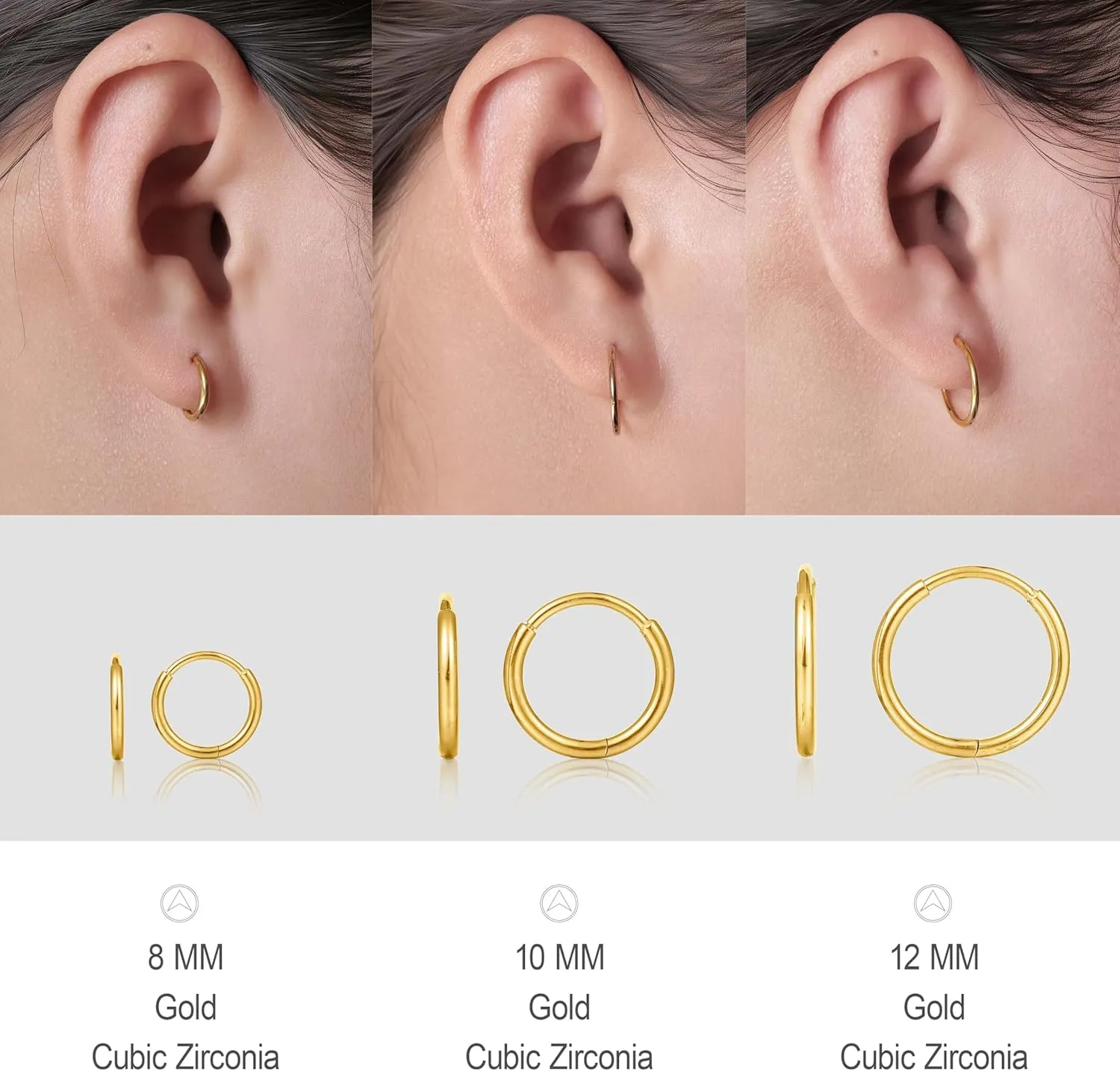 Limerencia Titanium Hoop Earrings for Women,Hypoallergenic G23 Implant Grade Pure Titanium Huggie Lightweight Hoop Earrings for Women Men Sensitive Ears