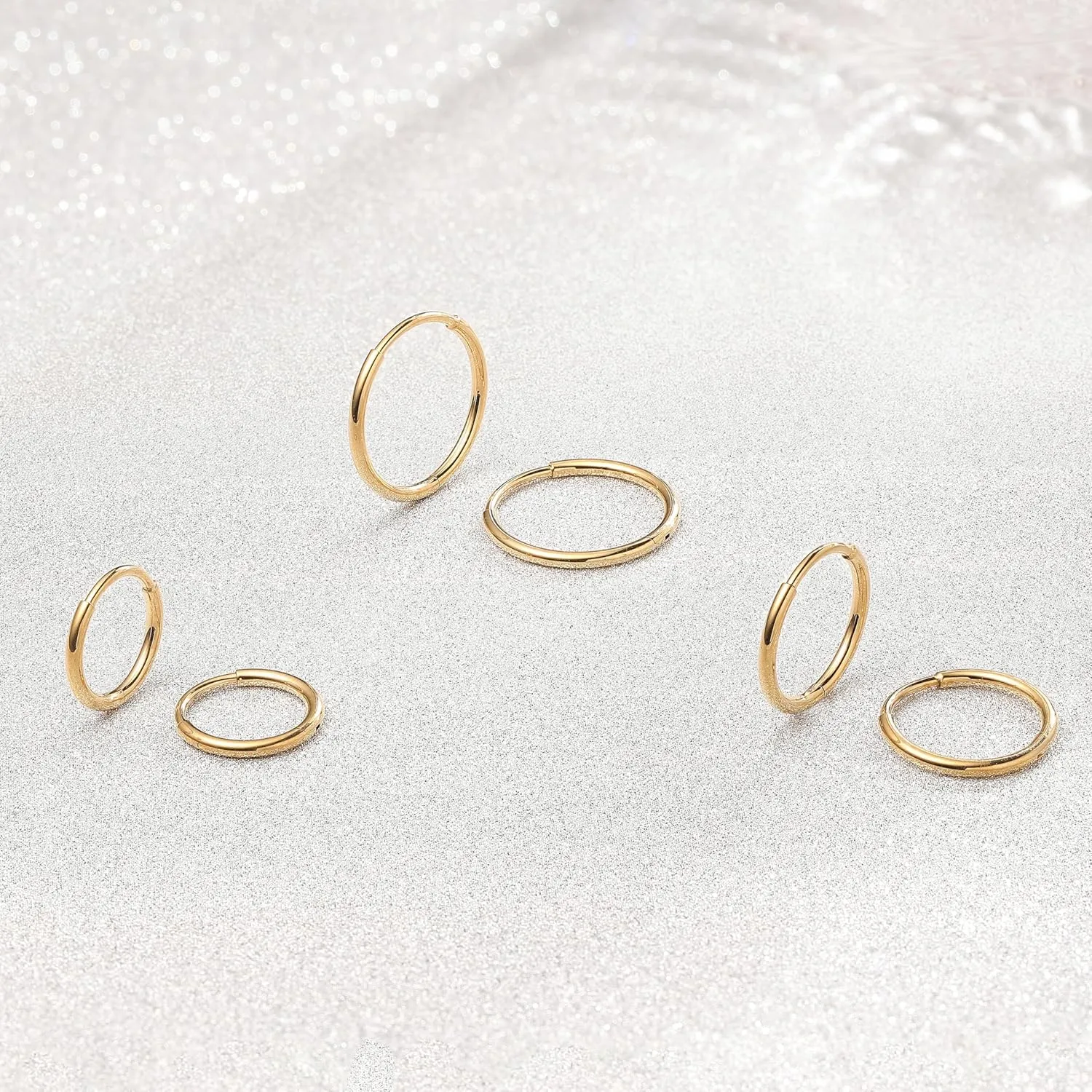 Limerencia Titanium Hoop Earrings for Women,Hypoallergenic G23 Implant Grade Pure Titanium Huggie Lightweight Hoop Earrings for Women Men Sensitive Ears